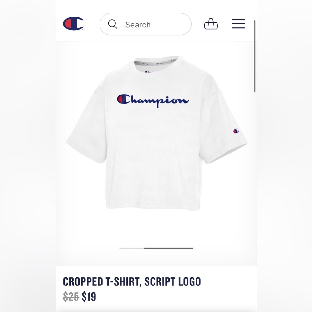 White Champion Crop Top
